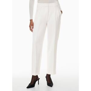 Aritzia Wilfred Carrot Pant High Rise Crepe Light Birch Off White Plus Size 16